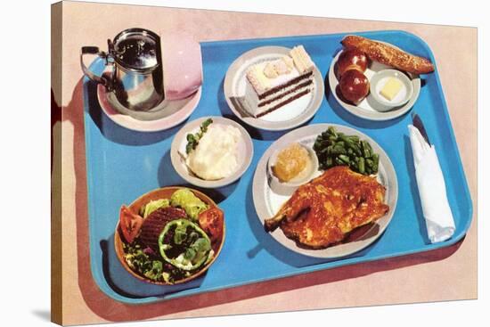 Cafeteria Lunch Tray, Retro-null-Stretched Canvas