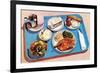 Cafeteria Lunch Tray, Retro-null-Framed Art Print