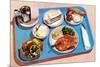 Cafeteria Lunch Tray, Retro-null-Mounted Art Print