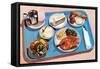 Cafeteria Lunch Tray, Retro-null-Framed Stretched Canvas