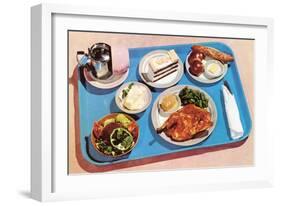 Cafeteria Lunch Tray, Retro-null-Framed Art Print