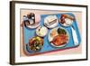 Cafeteria Lunch Tray, Retro-null-Framed Art Print