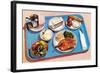Cafeteria Lunch Tray, Retro-null-Framed Art Print