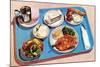 Cafeteria Lunch Tray, Retro-null-Mounted Art Print