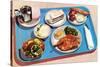 Cafeteria Lunch Tray-Found Image Press-Stretched Canvas