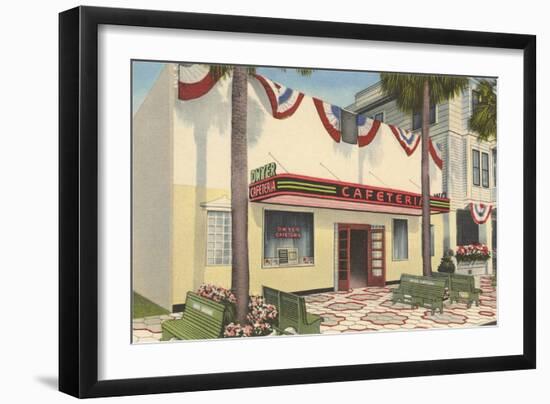 Cafeteria Wtih Bunting-null-Framed Art Print