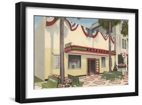 Cafeteria Wtih Bunting-null-Framed Art Print
