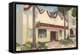 Cafeteria Wtih Bunting-null-Framed Stretched Canvas