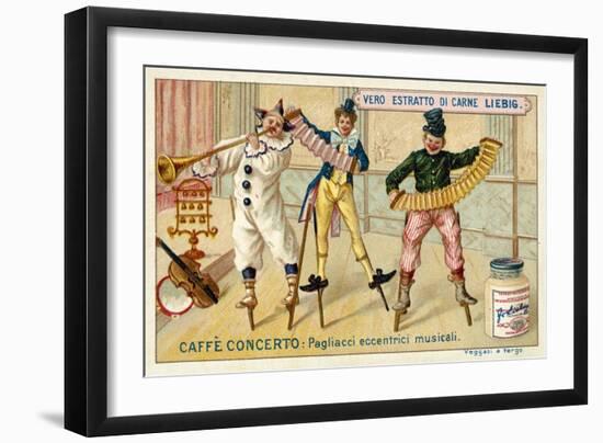 Caffe-Concerto: Eccentric Musical Clowns-null-Framed Giclee Print