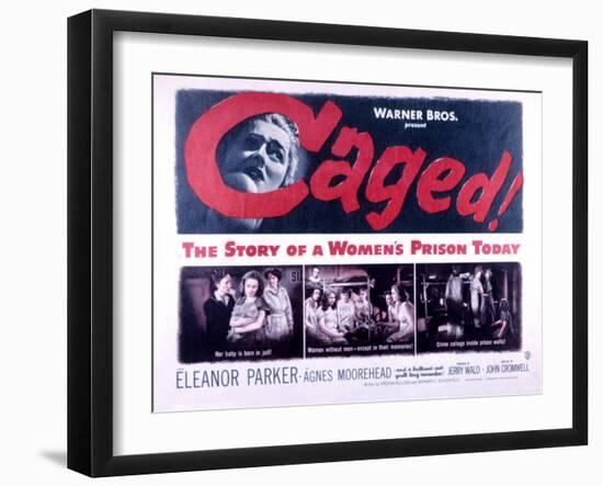 Caged, Eleanor Parker, Agnes Moorehead, Hope Emerson, 1950-null-Framed Art Print