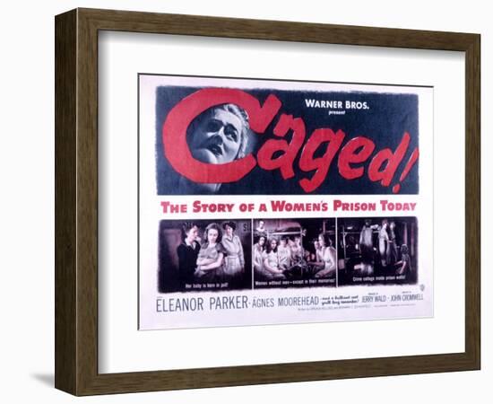 Caged, Eleanor Parker, Agnes Moorehead, Hope Emerson, 1950-null-Framed Art Print