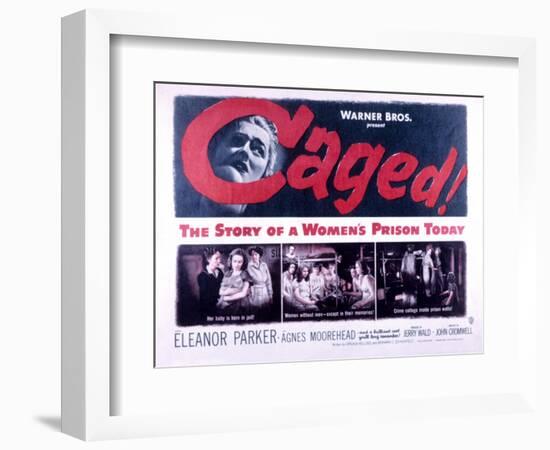 Caged, Eleanor Parker, Agnes Moorehead, Hope Emerson, 1950-null-Framed Art Print