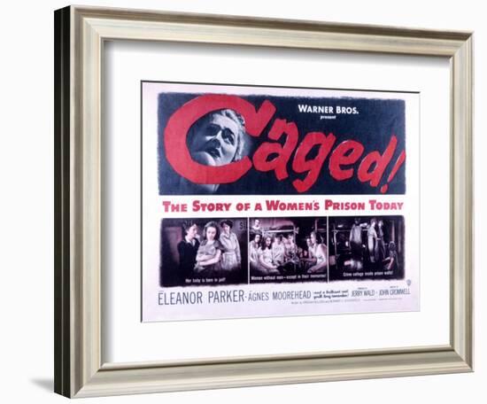 Caged, Eleanor Parker, Agnes Moorehead, Hope Emerson, 1950-null-Framed Art Print