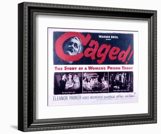 Caged, Eleanor Parker, Agnes Moorehead, Hope Emerson, 1950-null-Framed Art Print