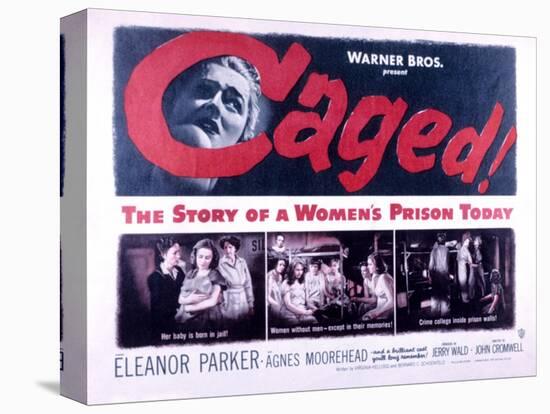 Caged, Eleanor Parker, Agnes Moorehead, Hope Emerson, 1950-null-Stretched Canvas