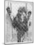 Caged Lion-null-Mounted Photographic Print
