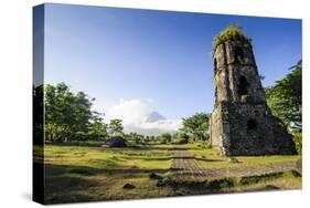 Cagsawa Church before Mount Mayon, Legaspi, Southern Luzon, Philippines-Michael Runkel-Stretched Canvas