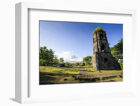 Cagsawa Church before Mount Mayon, Legaspi, Southern Luzon, Philippines-Michael Runkel-Framed Photographic Print