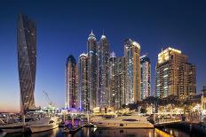 Dubai Marina at Twilight with the Cayan Tower (Infinity Tower)-Cahir Davitt-Photographic Print