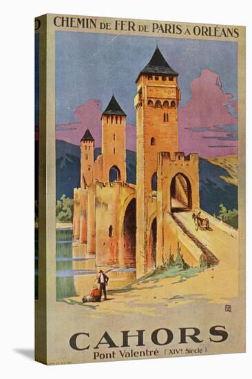 Cahors, France - View of the Valentra Bridge, Paris and Olreans Railway Postcard, c.1928-Lantern Press-Stretched Canvas