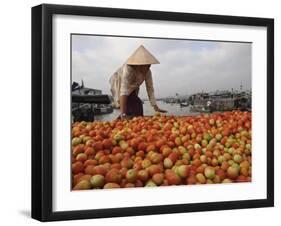 Cai Rang Floating Market on the Mekong Delta, Can Tho, Vietnam, Indochina, Southeast Asia-Andrew Mcconnell-Framed Photographic Print