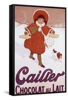 Cailler Orange Coat Little Girl-null-Framed Stretched Canvas