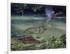 Caiman and Green-Backed Heron-Harro Maass-Framed Giclee Print