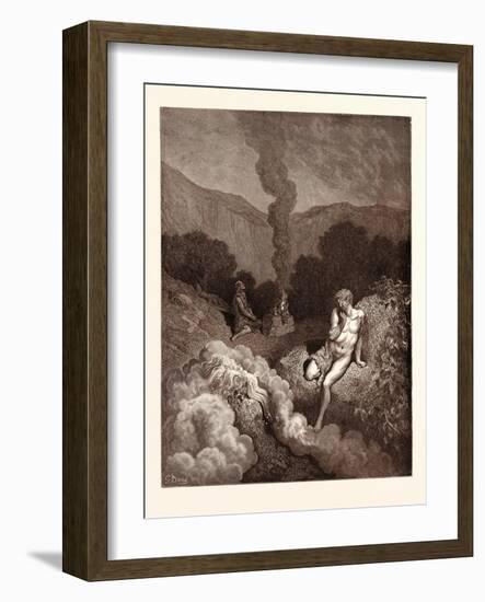 Cain and Abel Offering their Sacrifices-Gustave Dore-Framed Giclee Print