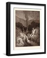 Cain and Abel Offering their Sacrifices-Gustave Dore-Framed Giclee Print