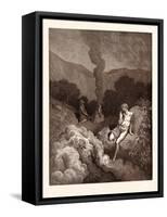 Cain and Abel Offering their Sacrifices-Gustave Dore-Framed Stretched Canvas