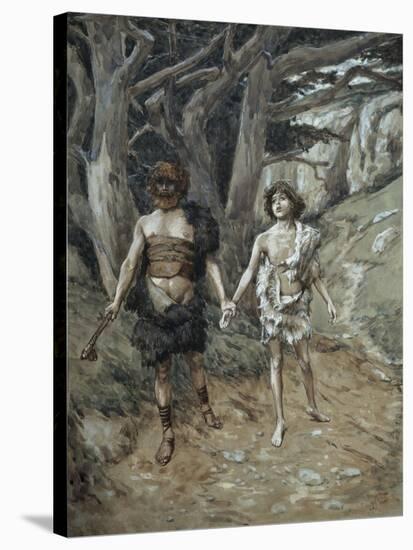 Cain Leadeth Abel to Death-James Tissot-Stretched Canvas