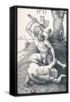 Cain Slaying Abel, 1511-Albrecht Dürer-Framed Stretched Canvas