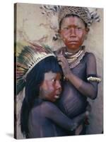 Caipo Indian Children, Xingu River, Brazil-null-Stretched Canvas