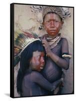 Caipo Indian Children, Xingu River, Brazil-null-Framed Stretched Canvas