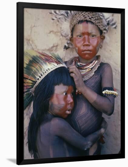 Caipo Indian Children, Xingu River, Brazil-null-Framed Photographic Print