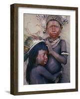 Caipo Indian Children, Xingu River, Brazil-null-Framed Photographic Print