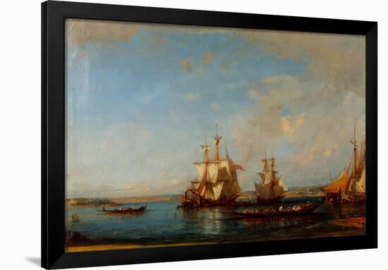 Caiques and Sailboats at the Bosphorus, Second Half of the 19th C-Felix-Francois George Ziem-Framed Giclee Print