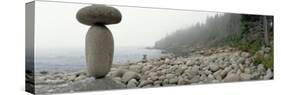 Cairn on the Rocky Beach, Acadia National Park, Maine, USA-null-Stretched Canvas