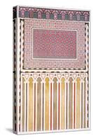 Cairo: Decoration of the El Bordeyny Mosque: Geometric Patterns of the Mosaic of the Mihrab-Emile Prisse d'Avennes-Stretched Canvas