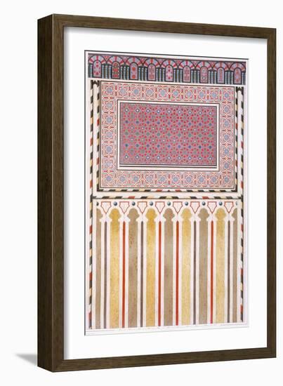 Cairo: Decoration of the El Bordeyny Mosque: Geometric Patterns of the Mosaic of the Mihrab-Emile Prisse d'Avennes-Framed Giclee Print