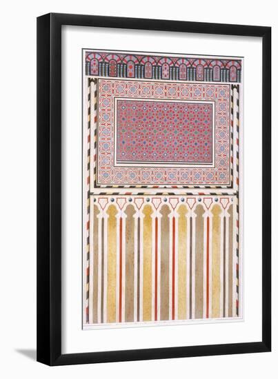 Cairo: Decoration of the El Bordeyny Mosque: Geometric Patterns of the Mosaic of the Mihrab-Emile Prisse d'Avennes-Framed Giclee Print