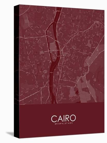 Cairo, Egypt Red Map-null-Stretched Canvas