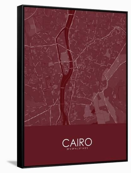 Cairo, Egypt Red Map-null-Framed Stretched Canvas