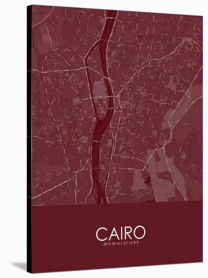 Cairo, Egypt Red Map-null-Stretched Canvas