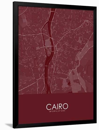 Cairo, Egypt Red Map-null-Framed Poster