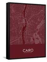 Cairo, Egypt Red Map-null-Framed Stretched Canvas