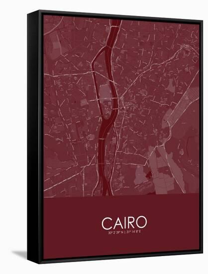 Cairo, Egypt Red Map-null-Framed Stretched Canvas