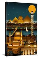 Cairo, Egypt - Retro Skyline (no text)-Lantern Press-Stretched Canvas