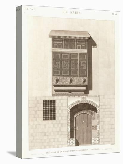 Cairo: Elevation of the House of Ibrahim Kikheyd El Sennary, 1820-1830-null-Stretched Canvas