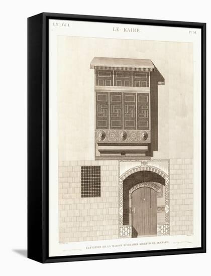 Cairo: Elevation of the House of Ibrahim Kikheyd El Sennary, 1820-1830-null-Framed Stretched Canvas